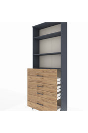 Arges Dolap 3 Raflı 4 Çekmeceli 88x30x221 - S30M138V6A
