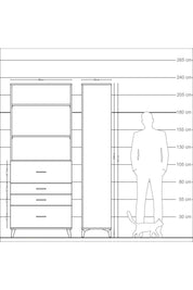 Arges Dolap 3 Raflı 4 Çekmeceli 88x30x221 - S30M138V6A