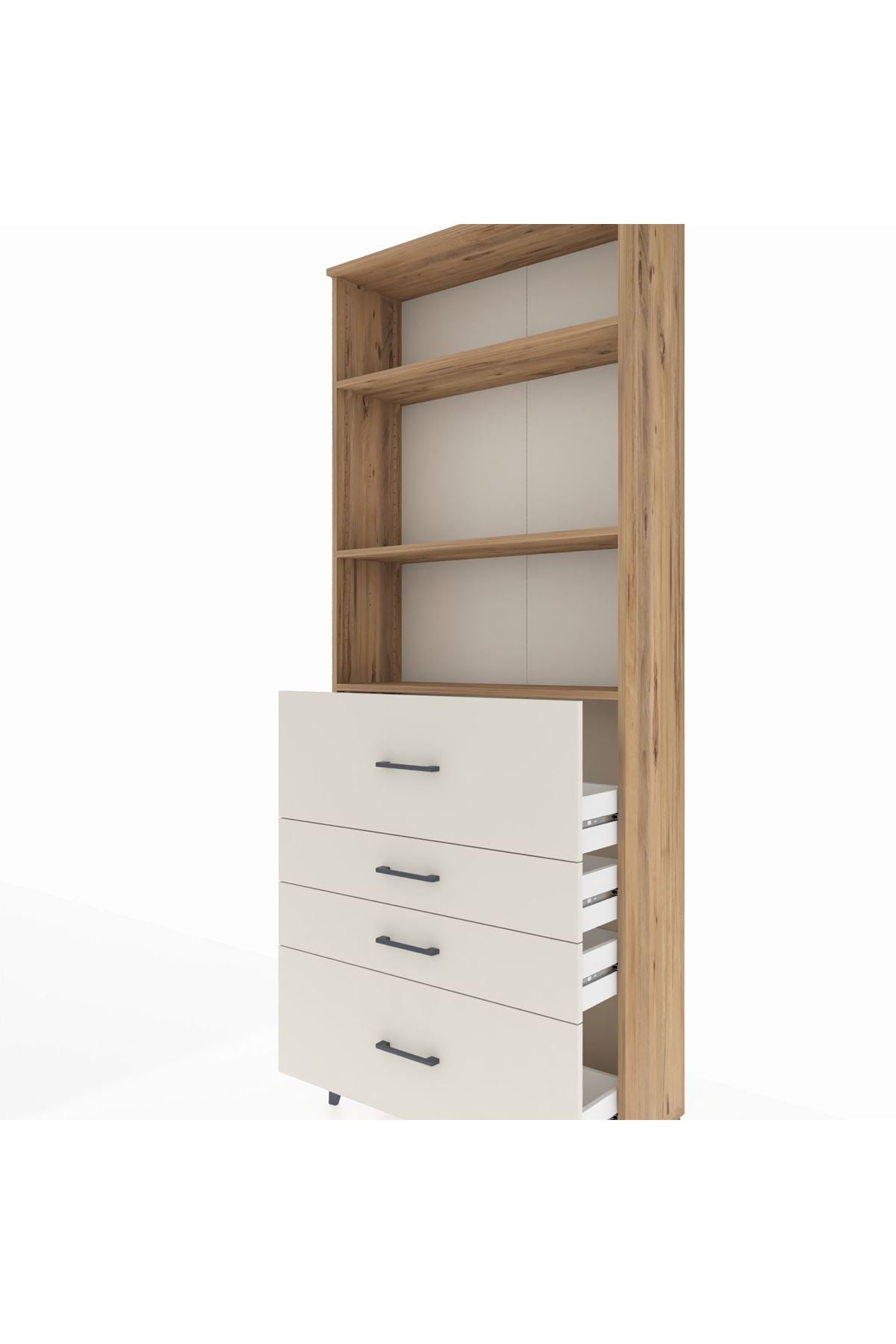 Arges Dolap 3 Raflı 4 Çekmeceli 88x30x221 - S30M138V7A