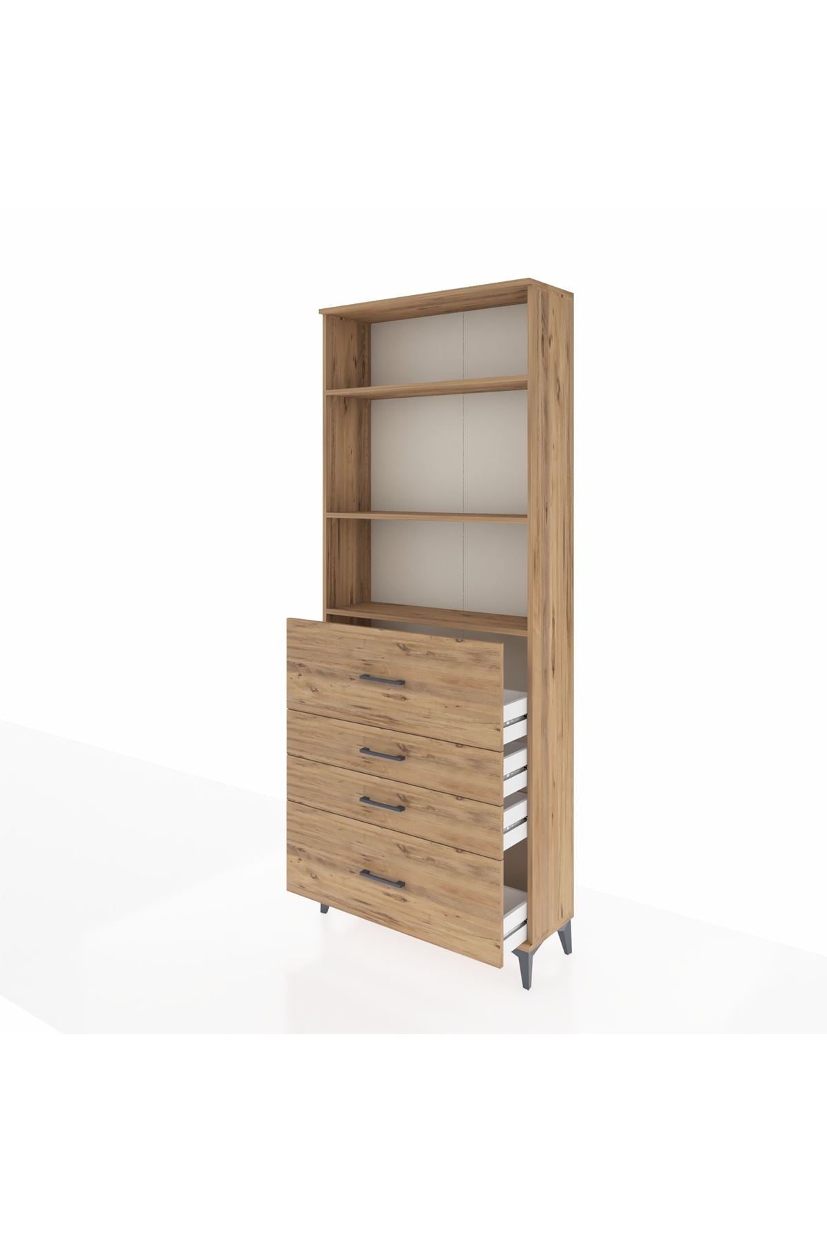 Arges Dolap 3 Raflı 4 Çekmeceli 88x30x221 - S30M138V9A