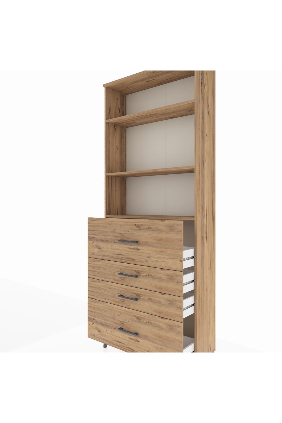 Arges Dolap 3 Raflı 4 Çekmeceli 88x30x221 - S30M138V9A