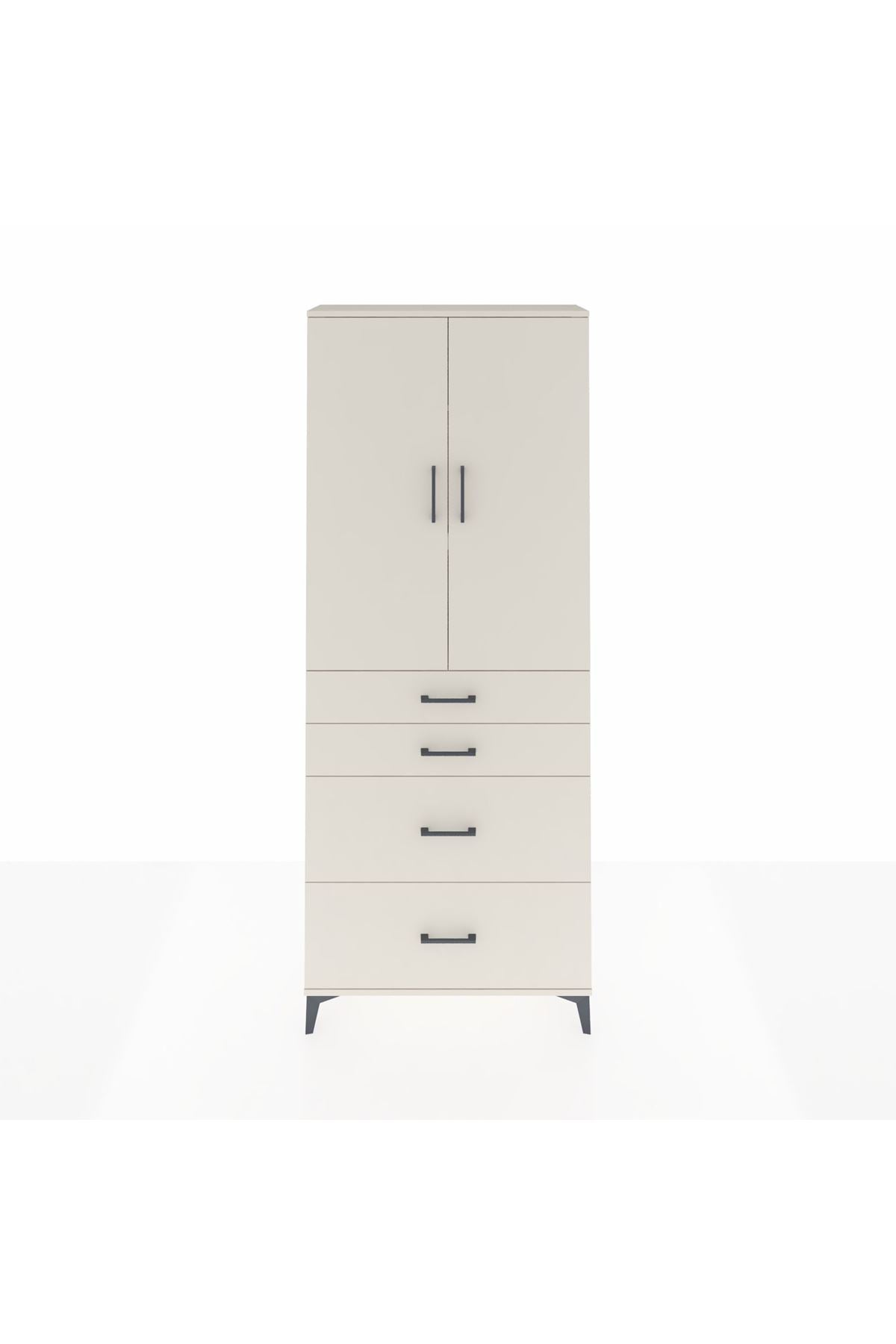 Arges Dolap 3 Raflı 4 Çekmeceli 2 Kapaklı 88x30x221 - S30M139V1A