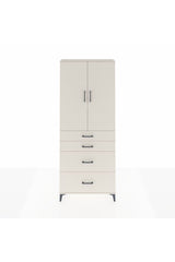 Arges Dolap 3 Raflı 4 Çekmeceli 2 Kapaklı 88x30x221