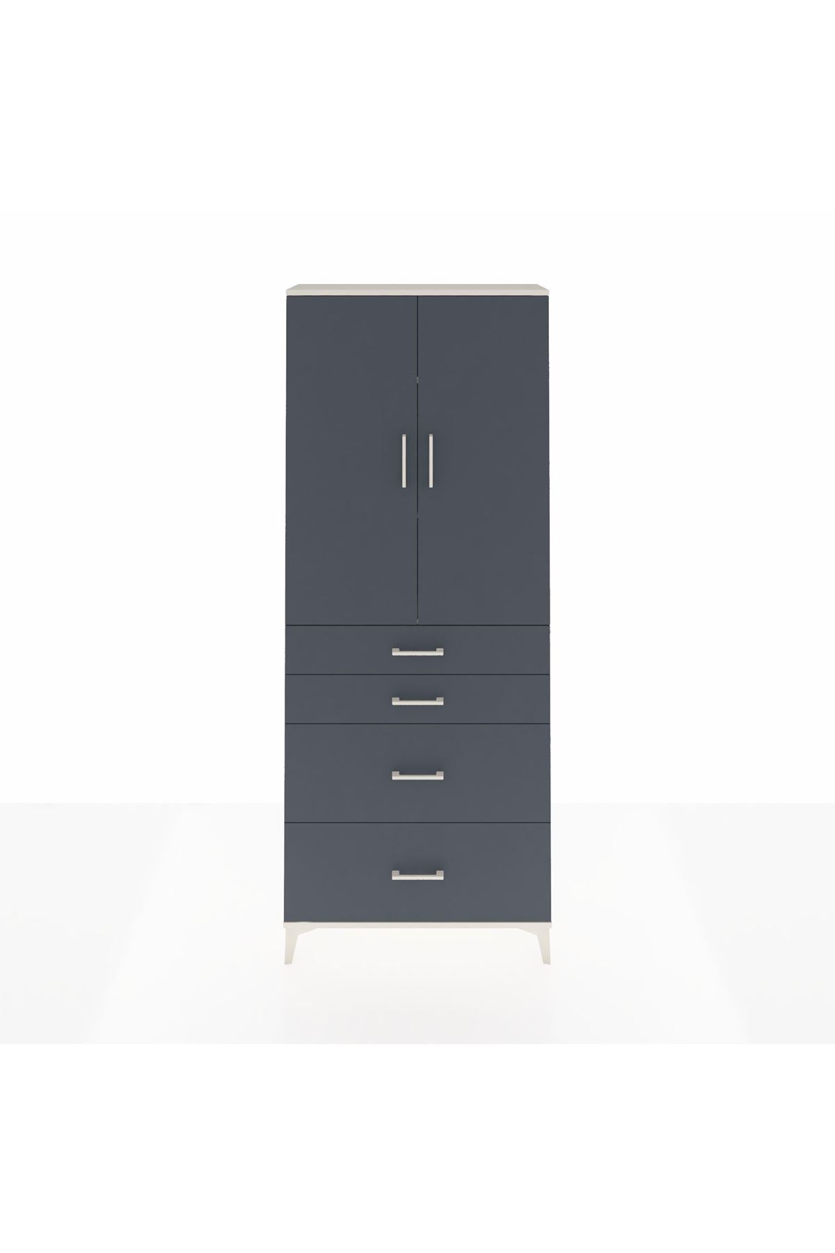 Arges Dolap 3 Raflı 4 Çekmeceli 2 Kapaklı 88x30x221 - S30M139V2A