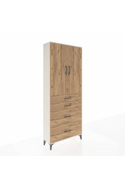 Arges Dolap 3 Raflı 4 Çekmeceli 2 Kapaklı 88x30x221 - S30M139V3A