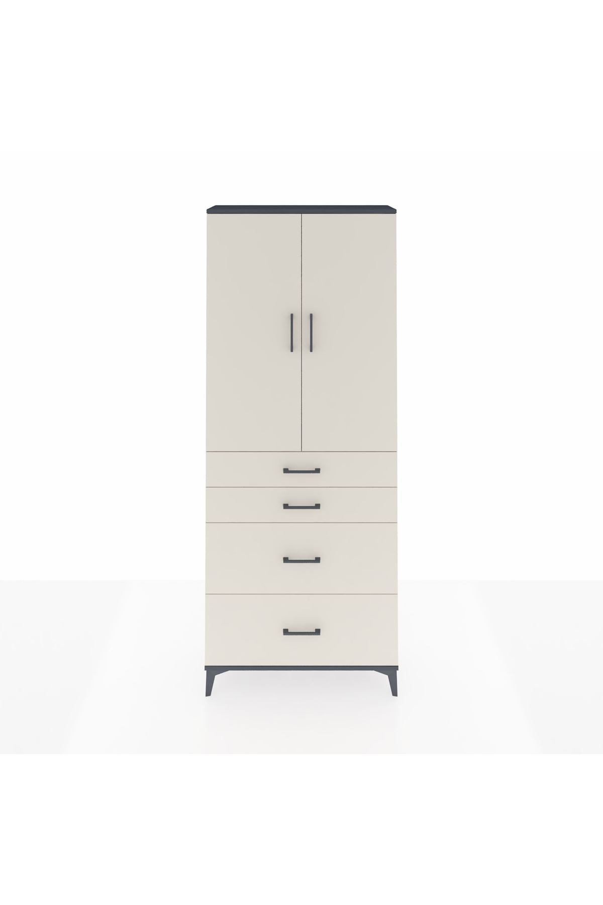 Arges Dolap 3 Raflı 4 Çekmeceli 2 Kapaklı 88x30x221 - S30M139V4A