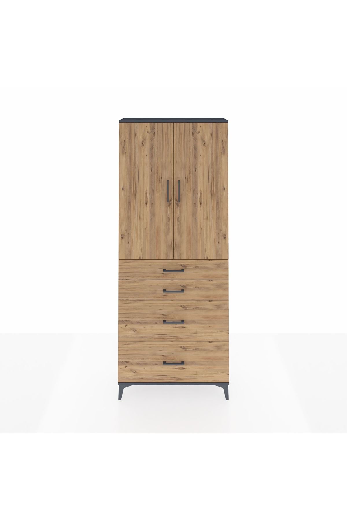 Arges Dolap 3 Raflı 4 Çekmeceli 2 Kapaklı 88x30x221 - S30M139V6A