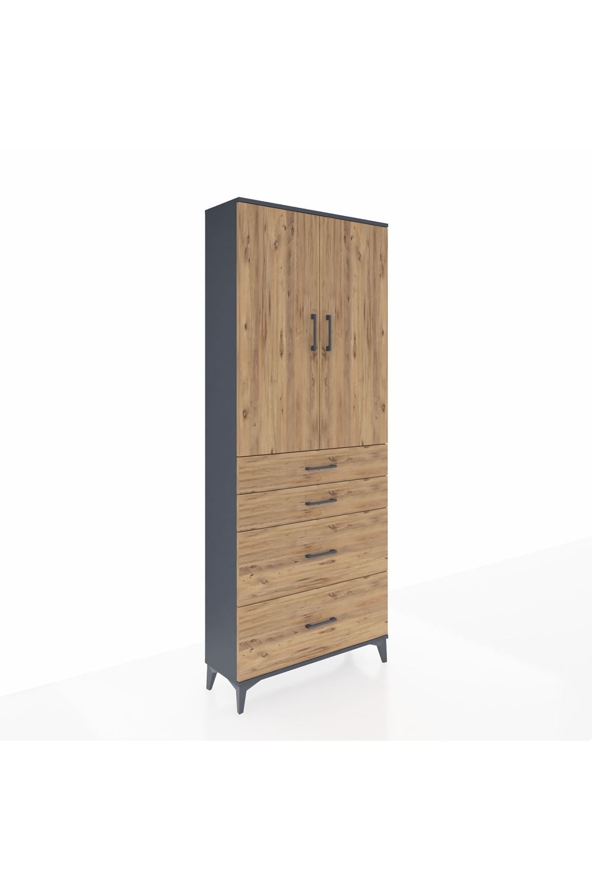 Arges Dolap 3 Raflı 4 Çekmeceli 2 Kapaklı 88x30x221 - S30M139V6A