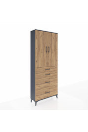 Arges Dolap 3 Raflı 4 Çekmeceli 2 Kapaklı 88x30x221 - S30M139V6A