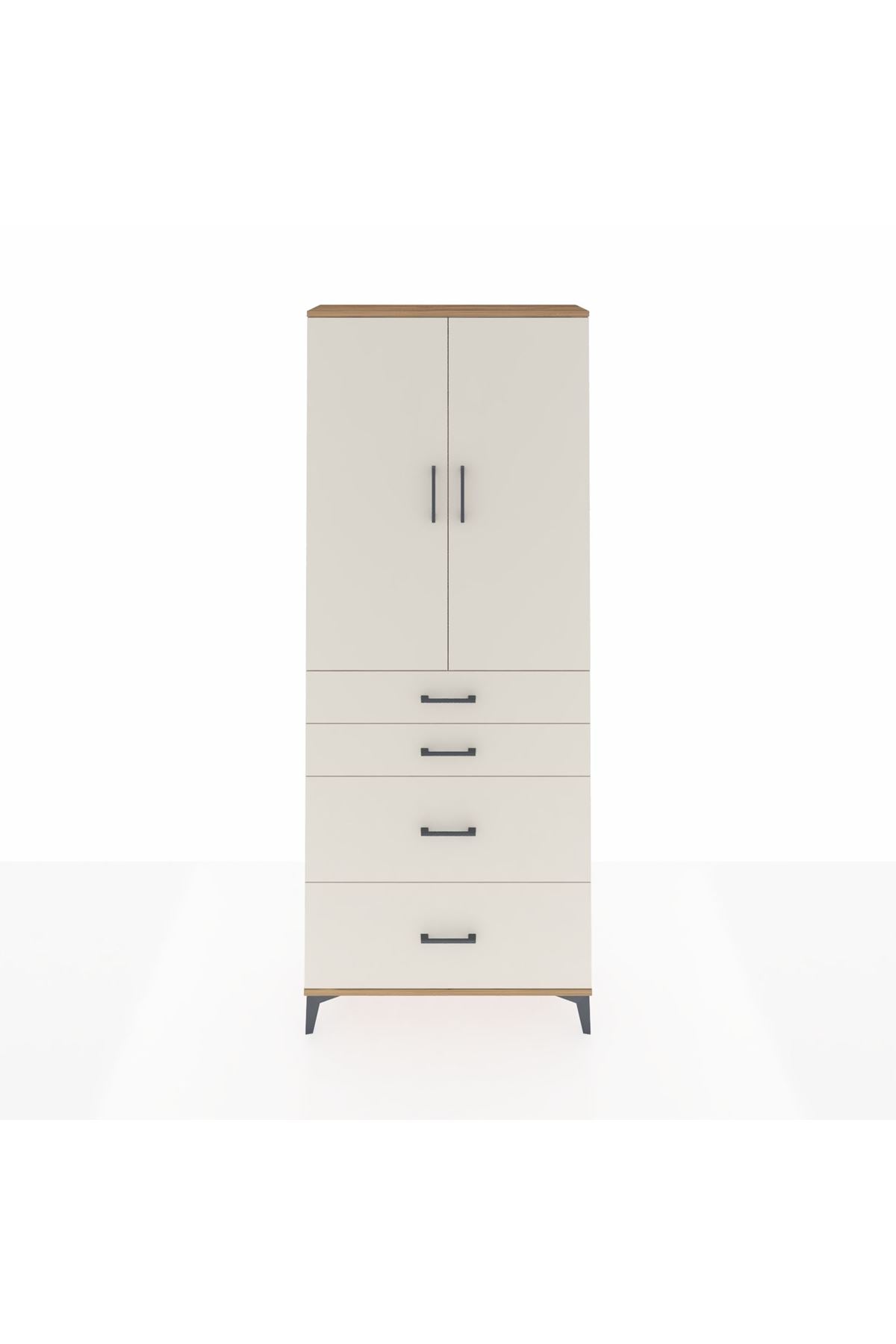 Arges Dolap 3 Raflı 4 Çekmeceli 2 Kapaklı 88x30x221 - S30M139V7A