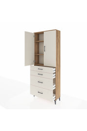 Arges Dolap 3 Raflı 4 Çekmeceli 2 Kapaklı 88x30x221 - S30M139V7A