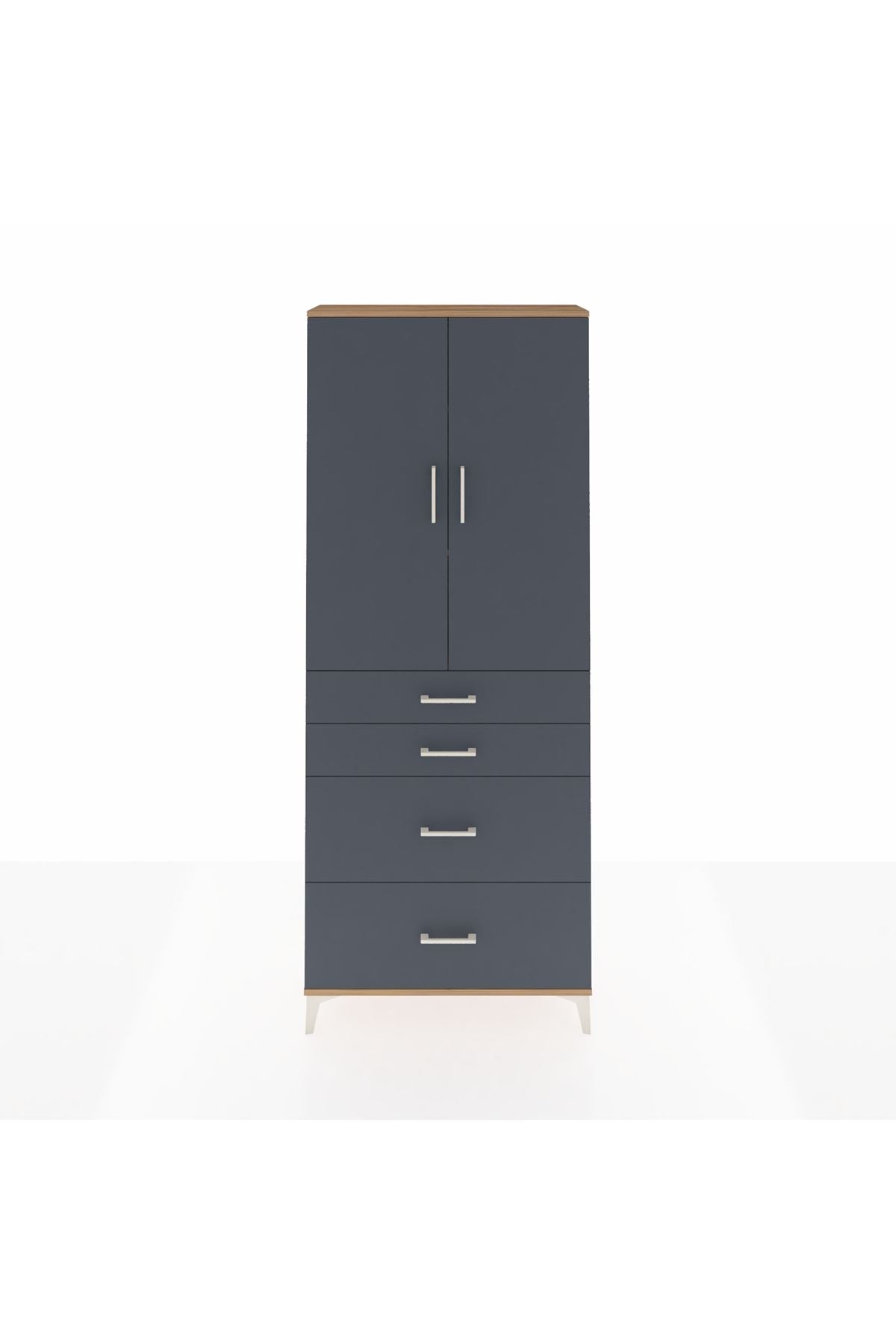 Arges Dolap 3 Raflı 4 Çekmeceli 2 Kapaklı 88x30x221 - S30M139V8A