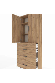 Arges Dolap 3 Raflı 4 Çekmeceli 2 Kapaklı 88x30x221 - S30M139V9A