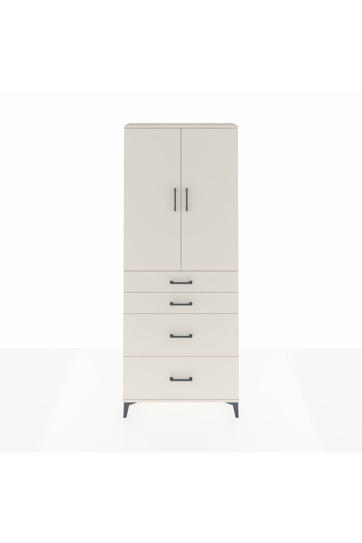 Arges Dolap 2 Raflı 4 Çekmeceli 2 Kapaklı 88x30x221 - S30M140V1A