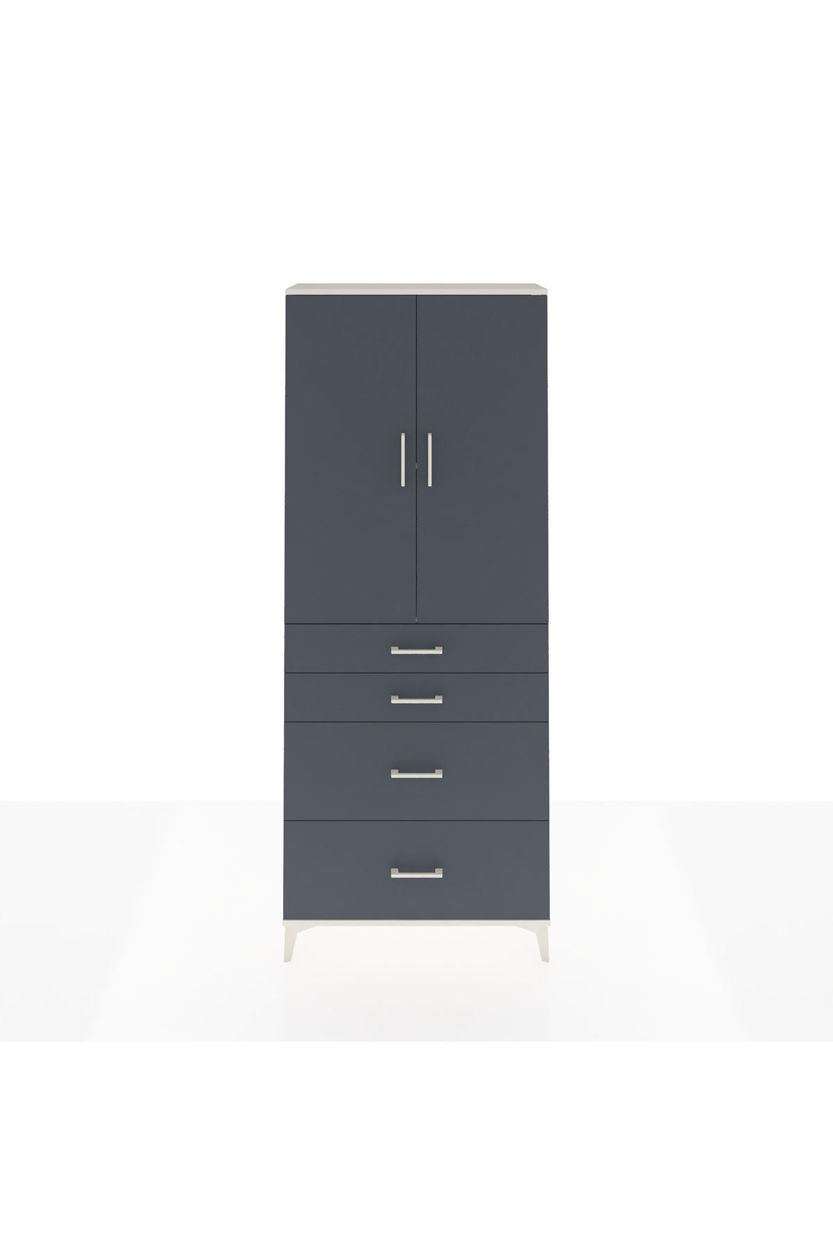 Arges Dolap 2 Raflı 4 Çekmeceli 2 Kapaklı 88x30x221 - S30M140V2A