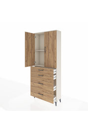 Arges Dolap 2 Raflı 4 Çekmeceli 2 Kapaklı 88x30x221 - S30M140V3A