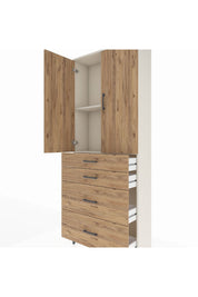 Arges Dolap 2 Raflı 4 Çekmeceli 2 Kapaklı 88x30x221 - S30M140V3A