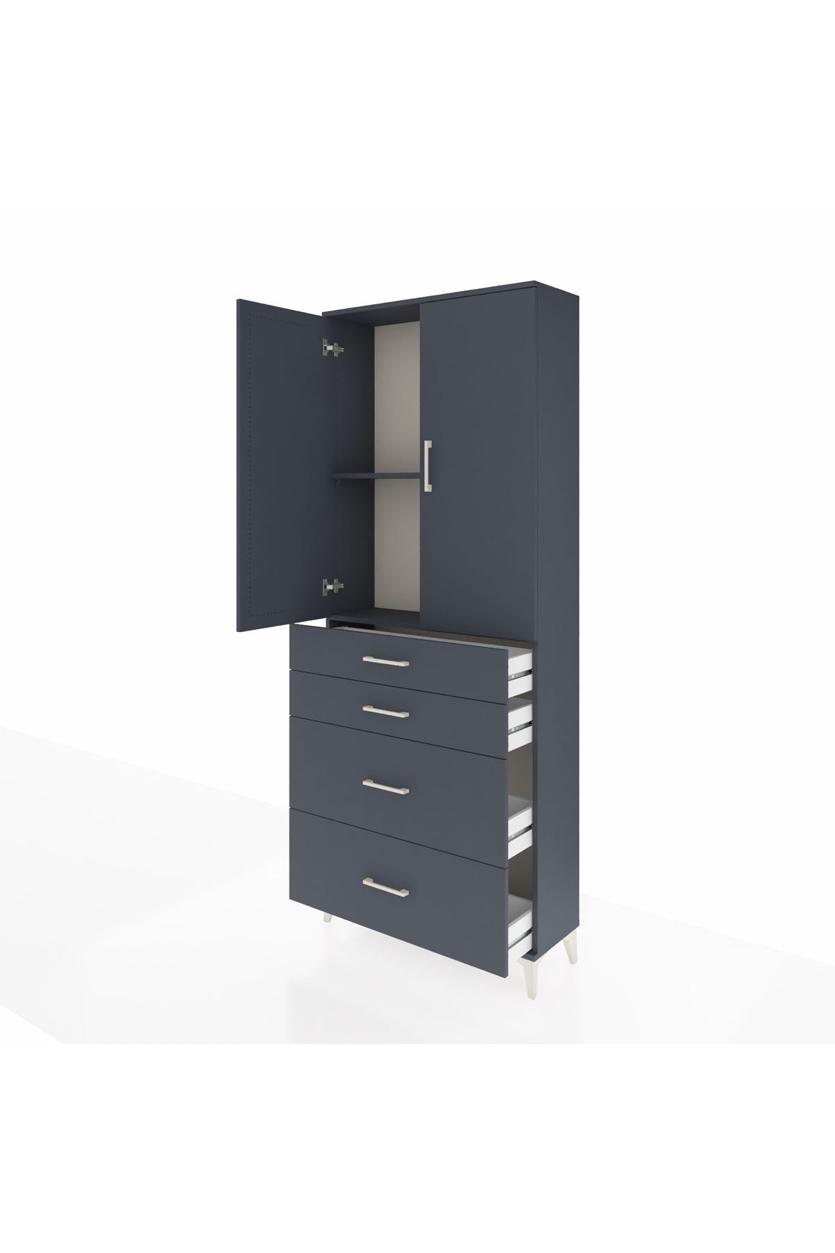 Arges Dolap 2 Raflı 4 Çekmeceli 2 Kapaklı 88x30x221 - S30M140V5A