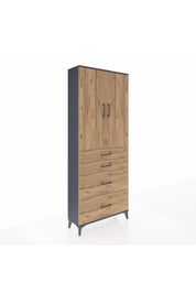 Arges Dolap 2 Raflı 4 Çekmeceli 2 Kapaklı 88x30x221 - S30M140V6A