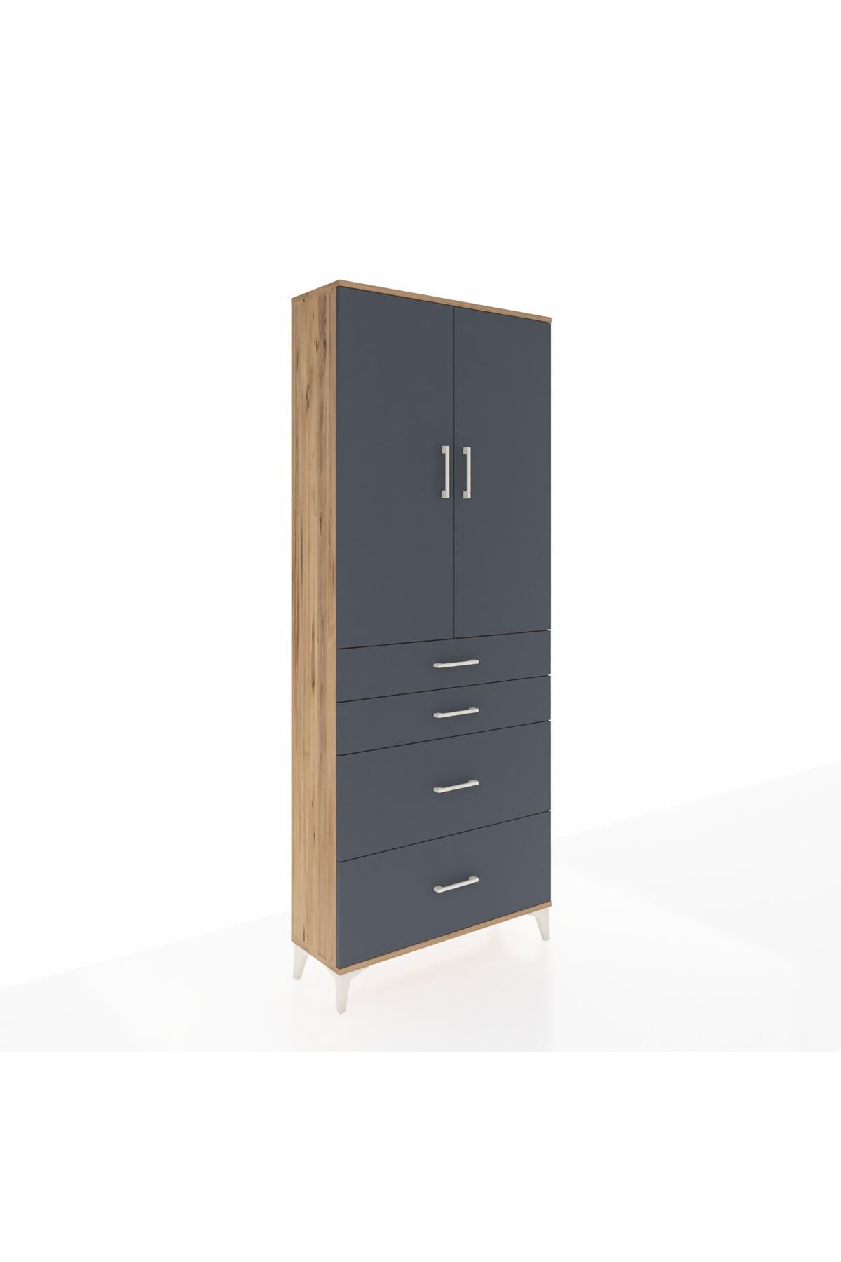 Arges Dolap 2 Raflı 4 Çekmeceli 2 Kapaklı 88x30x221 - S30M140V8A