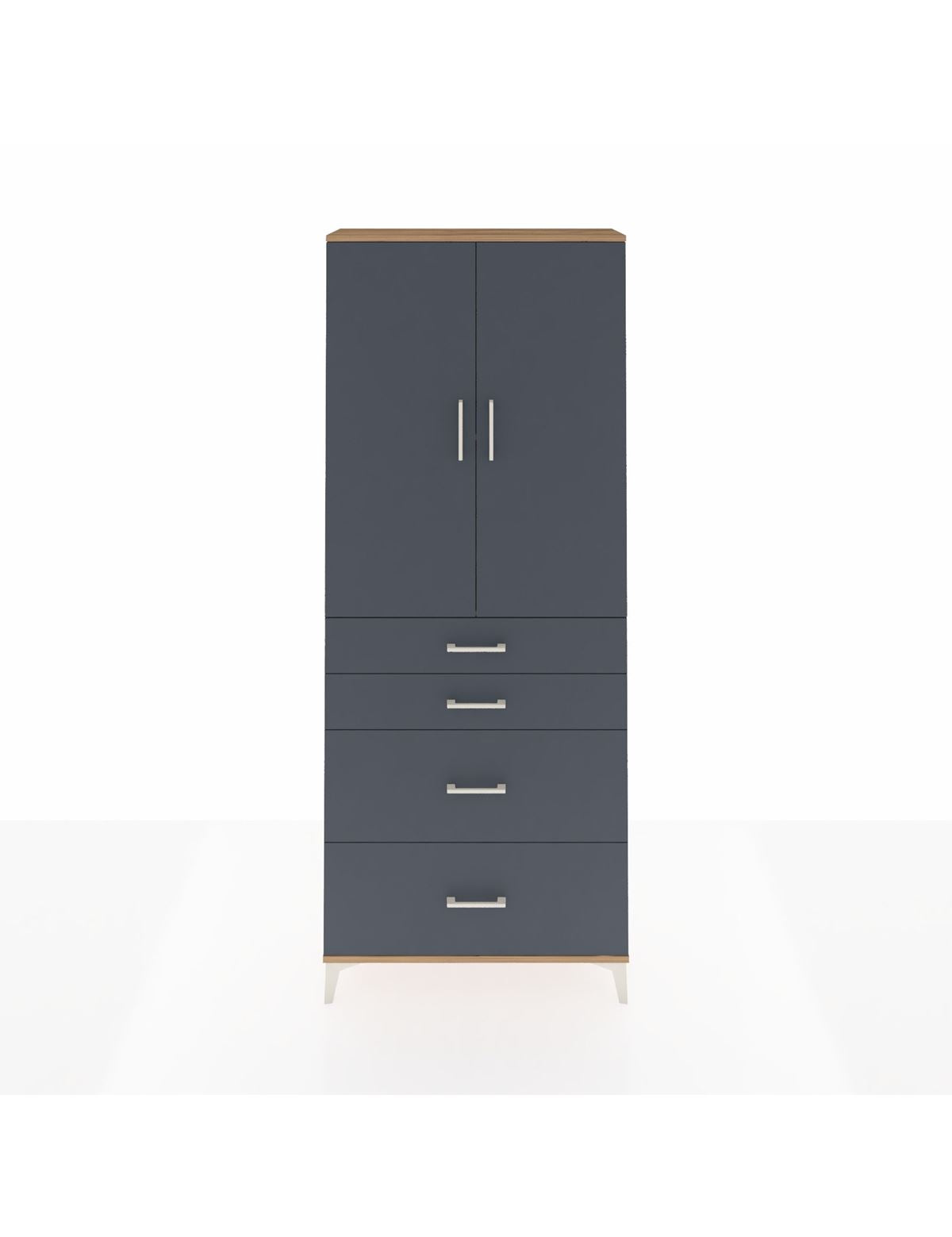 Arges Dolap 2 Raflı 4 Çekmeceli 2 Kapaklı 88x30x221 - S30M140V8A