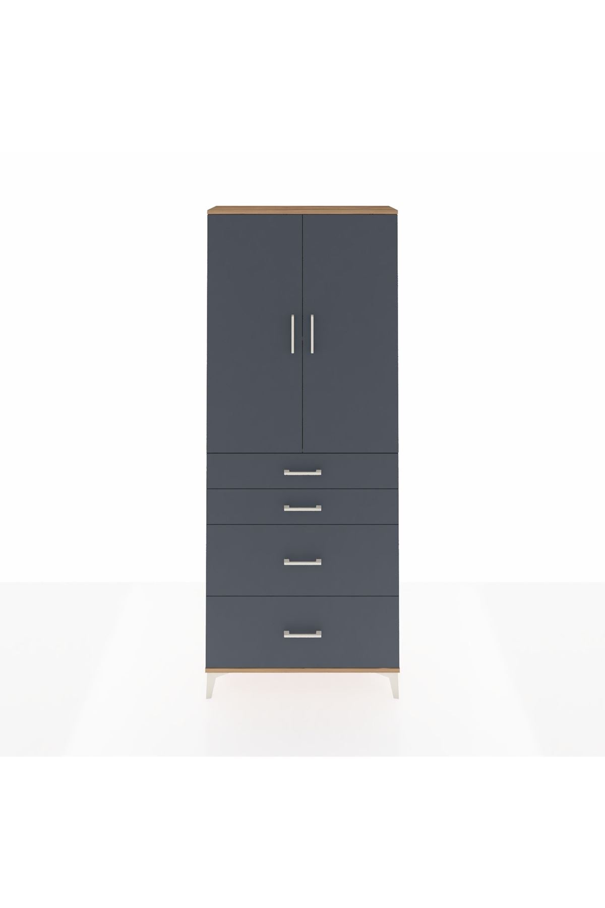 Arges Dolap 2 Raflı 4 Çekmeceli 2 Kapaklı 88x30x221 - S30M140V8A