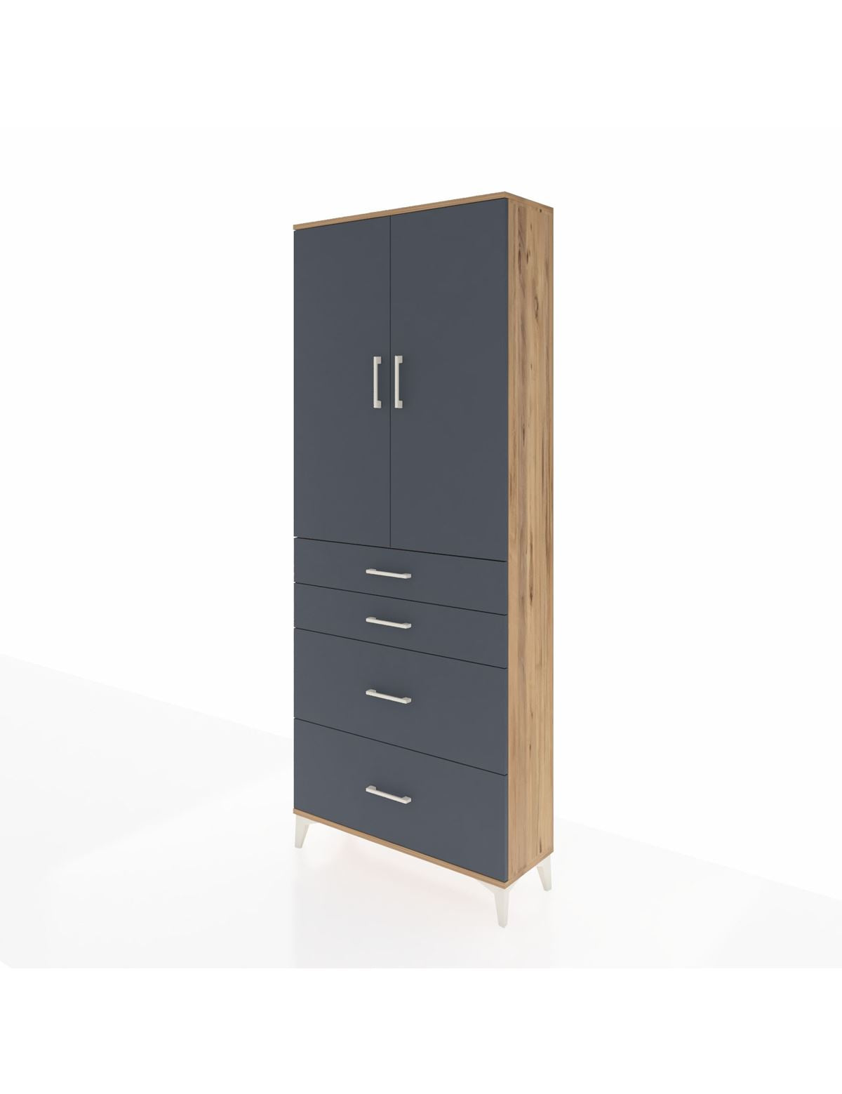 Arges Dolap 2 Raflı 4 Çekmeceli 2 Kapaklı 88x30x221 - S30M140V8A