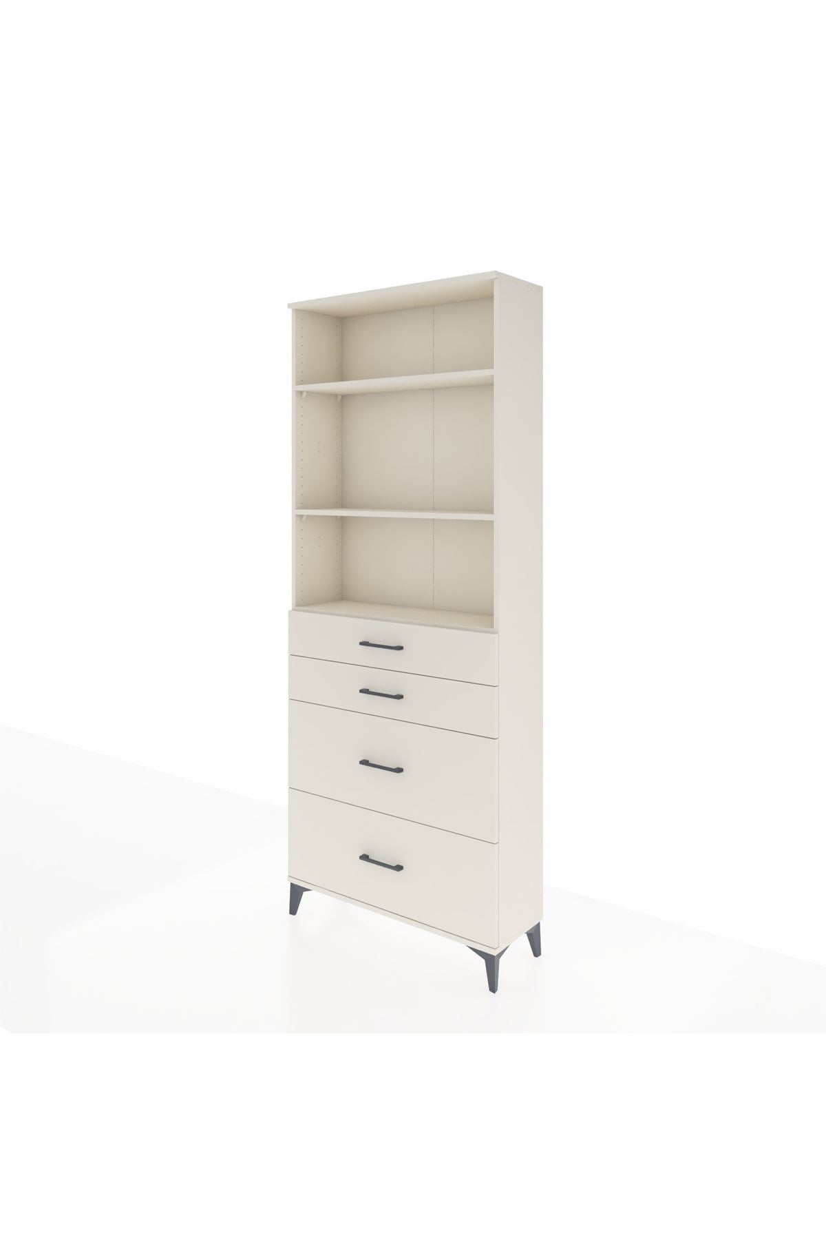 Arges Dolap 3 Raflı 4 Çekmeceli 88x30x221 - S30M141V1A