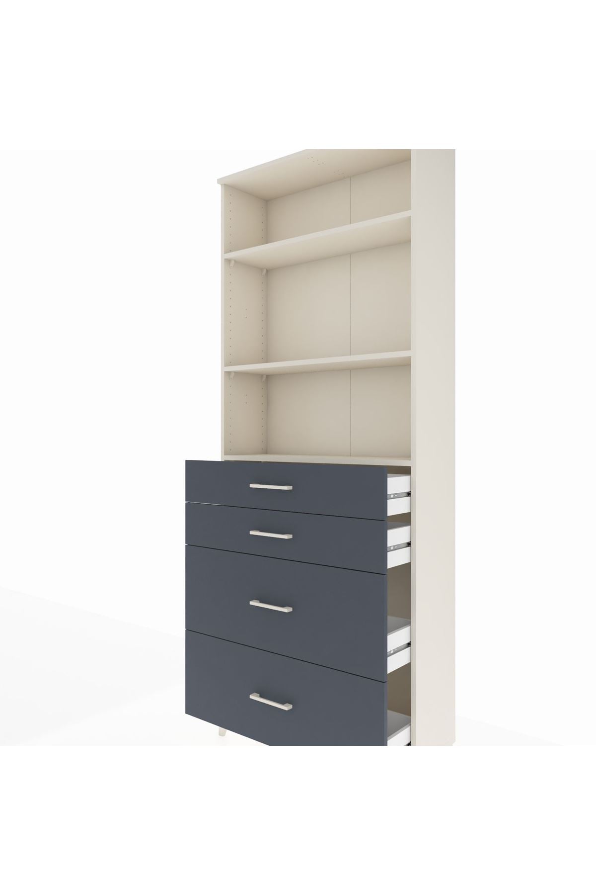 Arges Dolap 3 Raflı 4 Çekmeceli 88x30x221 - S30M141V2A