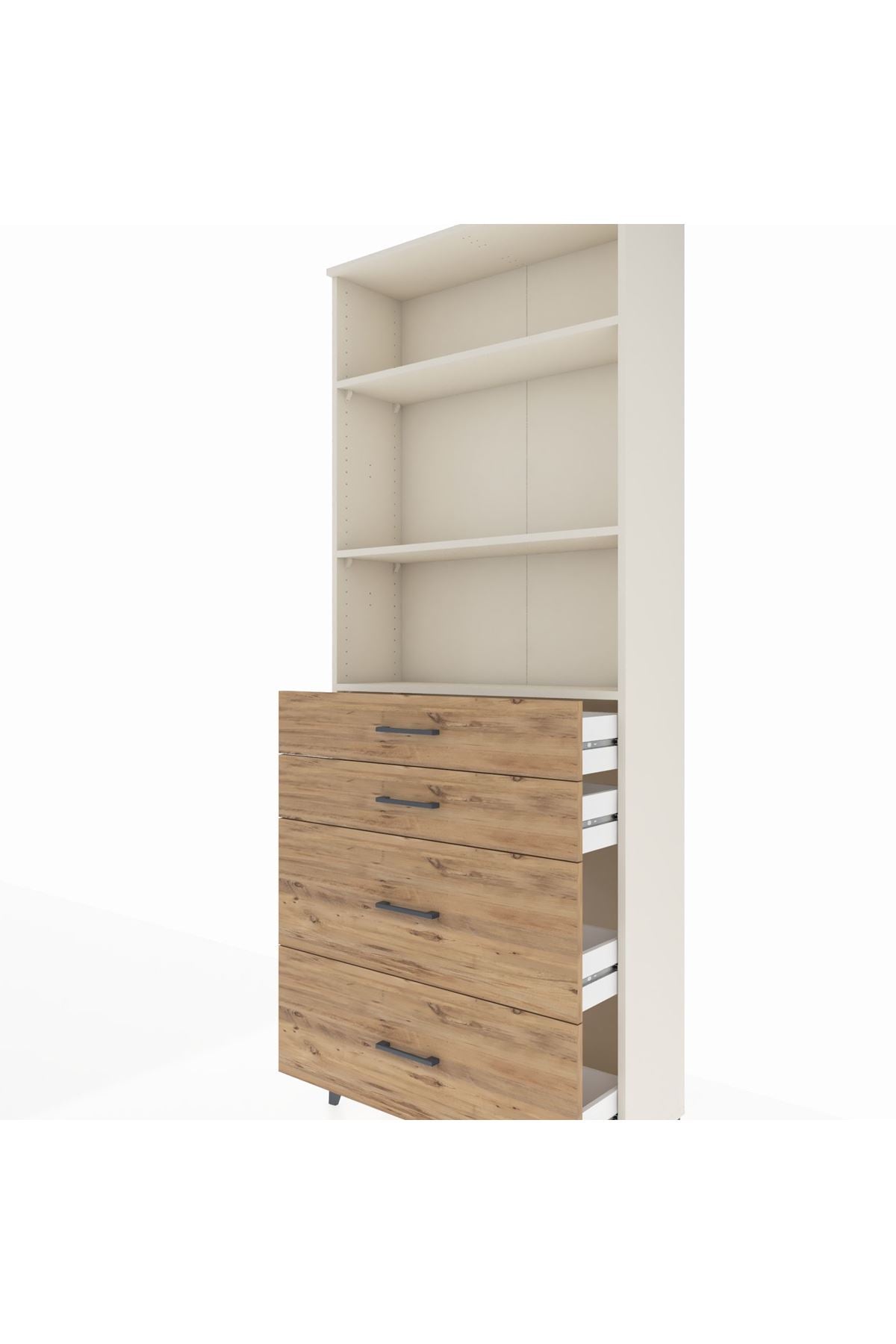 Arges Dolap 3 Raflı 4 Çekmeceli 88x30x221 - S30M141V3A