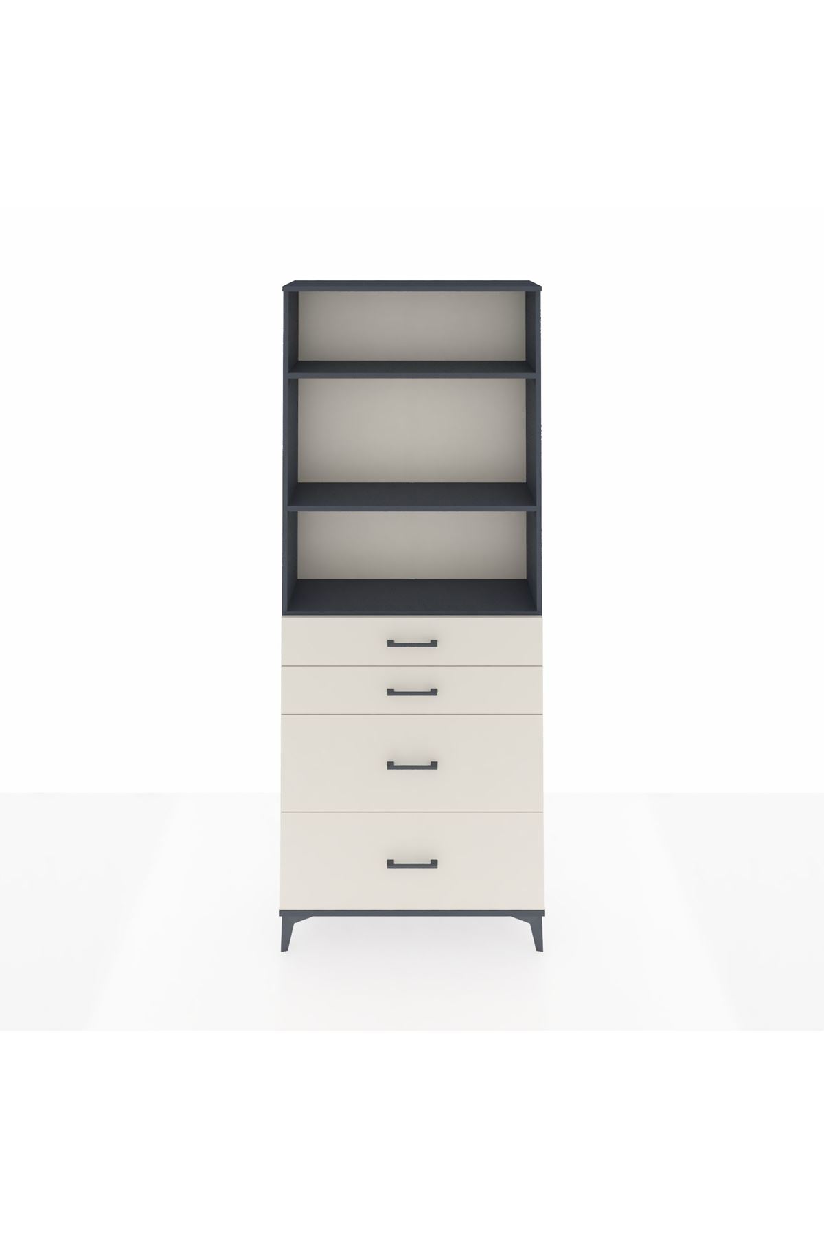 Arges Dolap 3 Raflı 4 Çekmeceli 88x30x221 - S30M141V4A