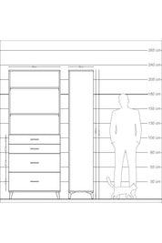 Arges Dolap 3 Raflı 4 Çekmeceli 88x30x221 - S30M141V4A