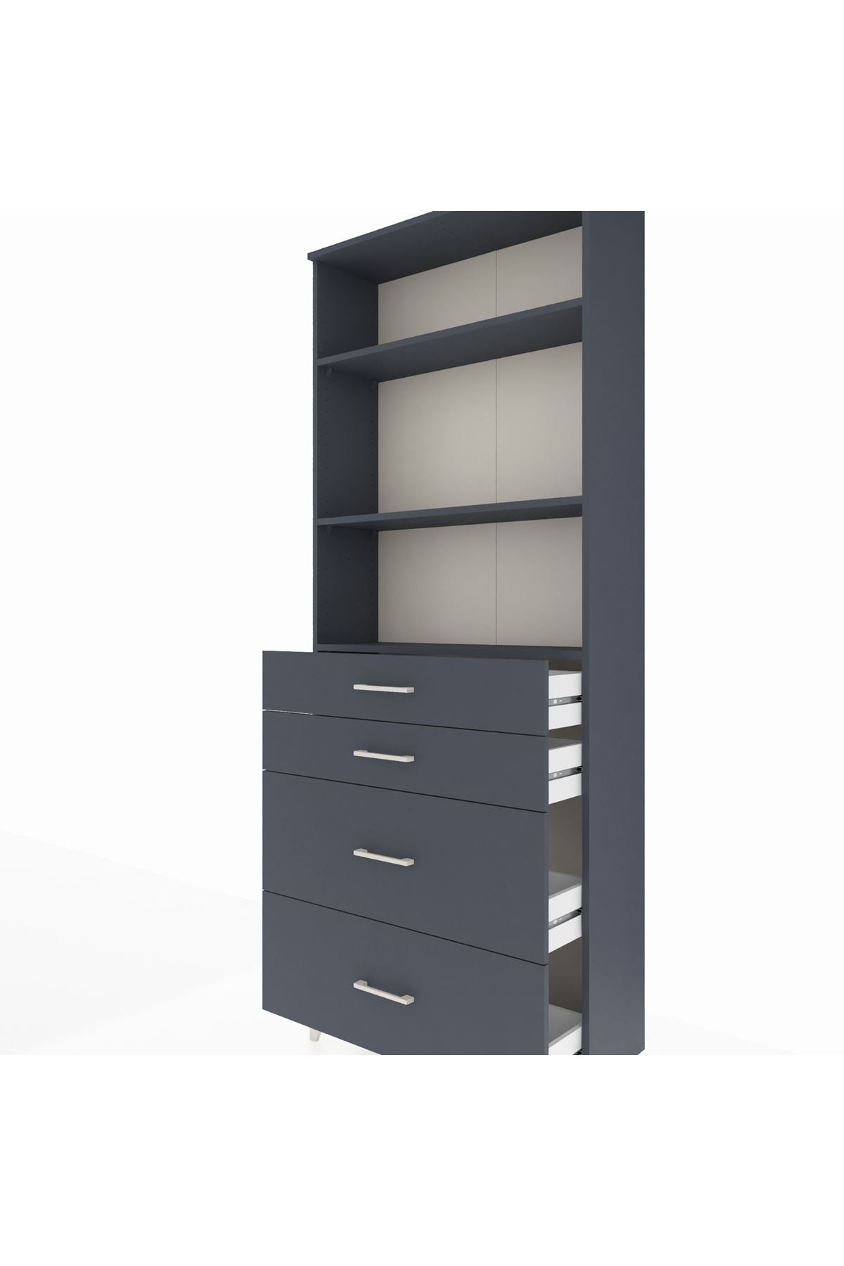 Arges Dolap 3 Raflı 4 Çekmeceli 88x30x221 - S30M141V5A