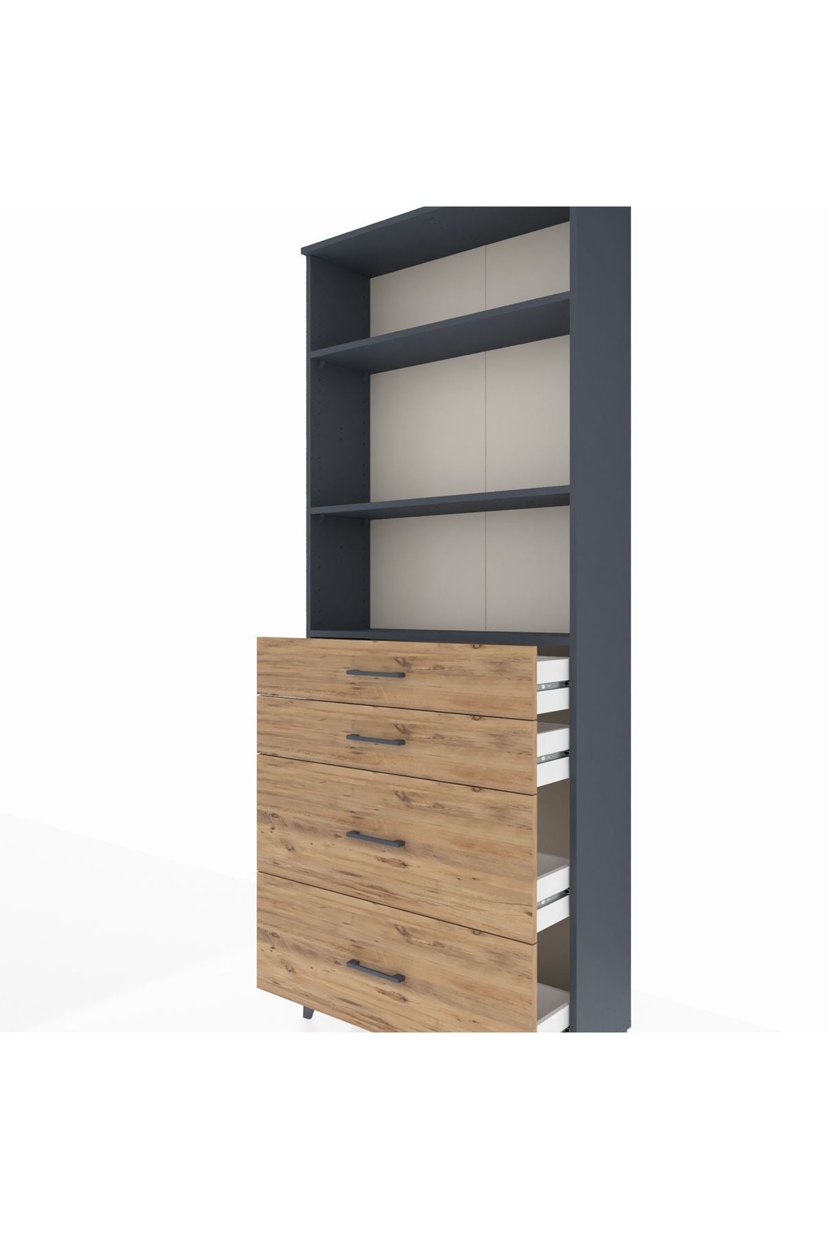 Arges Dolap 3 Raflı 4 Çekmeceli 88x30x221 - S30M141V6A