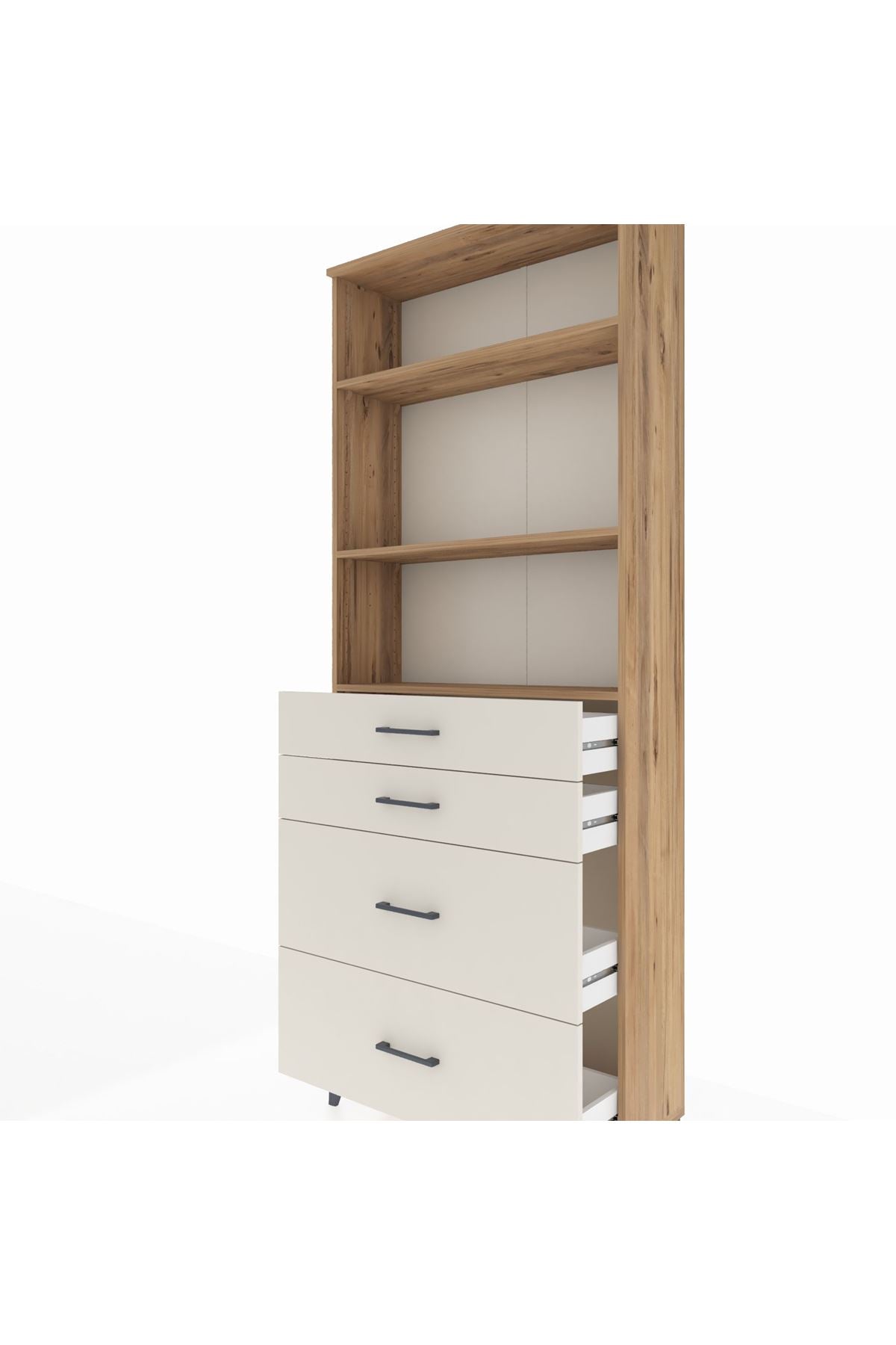 Arges Dolap 3 Raflı 4 Çekmeceli 88x30x221 - S30M141V7A