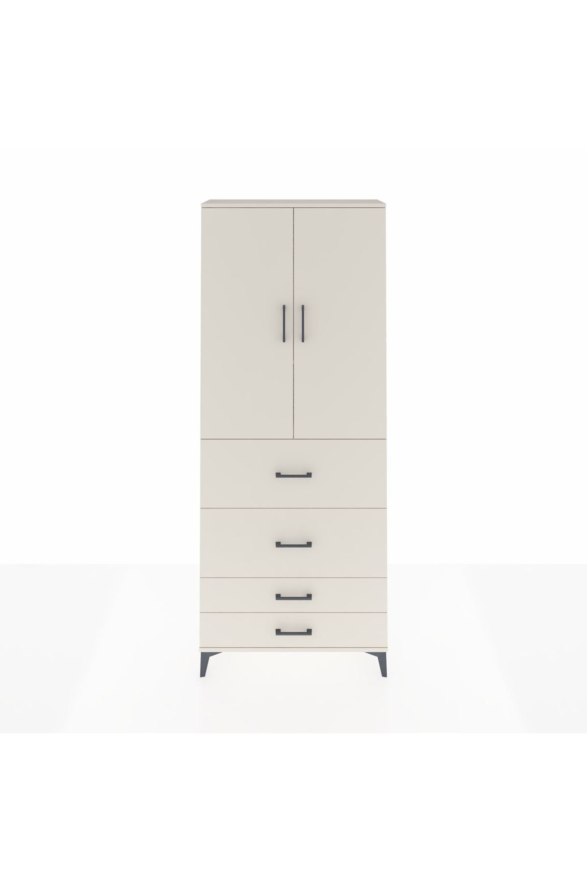 Arges Dolap 3 Raflı 4 Çekmeceli 2 Kapaklı 88x30x221 - S30M142V1A
