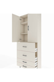 Arges Dolap 3 Raflı 4 Çekmeceli 2 Kapaklı 88x30x221 - S30M142V1A