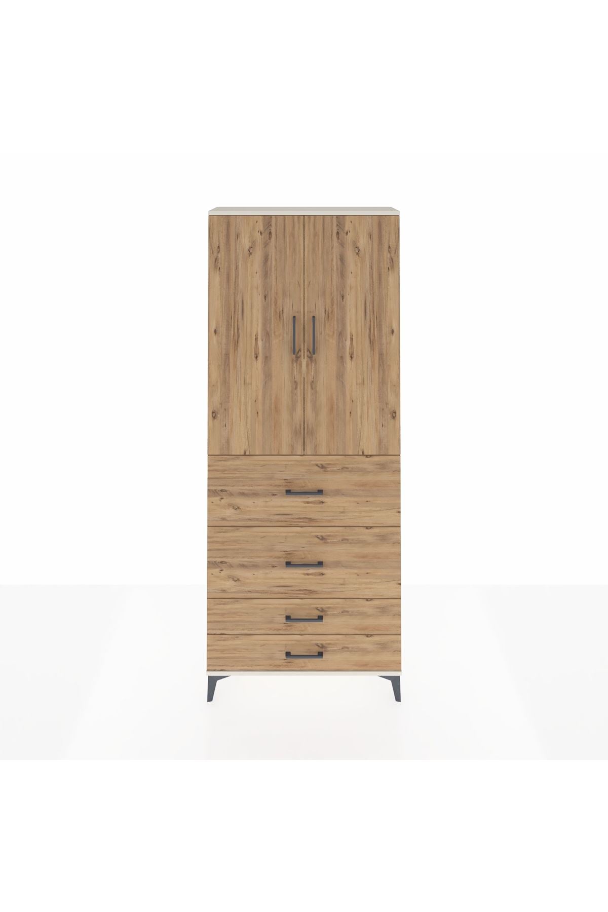 Arges Dolap 3 Raflı 4 Çekmeceli 2 Kapaklı 88x30x221 - S30M142V3A