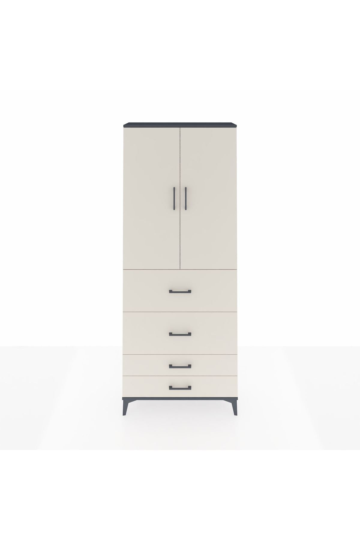 Arges Dolap 3 Raflı 4 Çekmeceli 2 Kapaklı 88x30x221 - S30M142V4A
