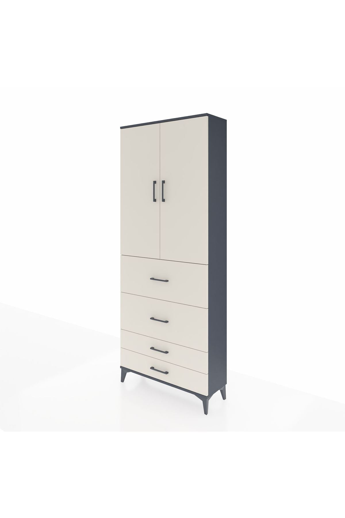 Arges Dolap 3 Raflı 4 Çekmeceli 2 Kapaklı 88x30x221 - S30M142V4A