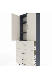 Arges Dolap 3 Raflı 4 Çekmeceli 2 Kapaklı 88x30x221 - S30M142V4A