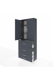 Arges Dolap 3 Raflı 4 Çekmeceli 2 Kapaklı 88x30x221 - S30M142V5A