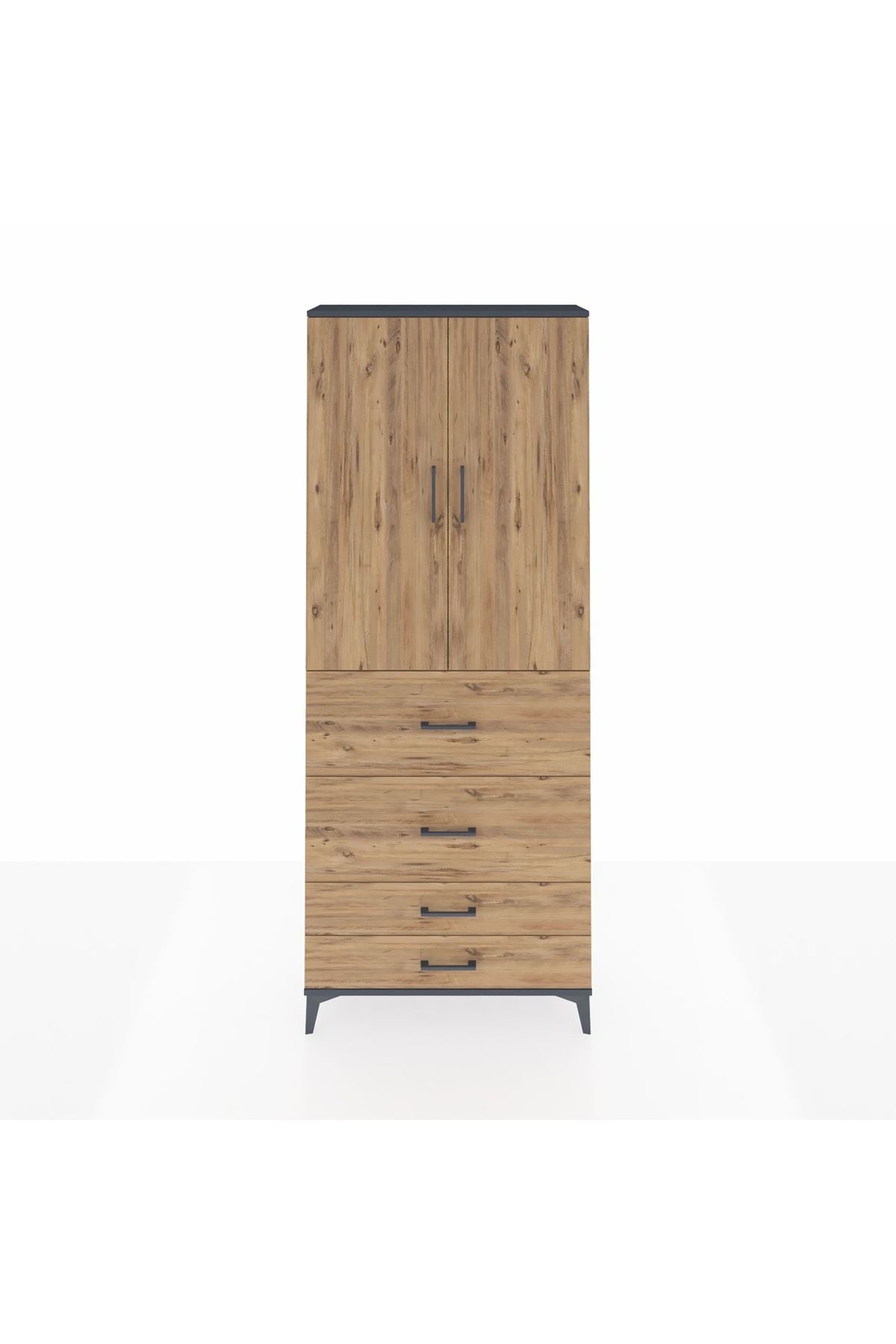 Arges Dolap 3 Raflı 4 Çekmeceli 2 Kapaklı 88x30x221 - S30M142V6A