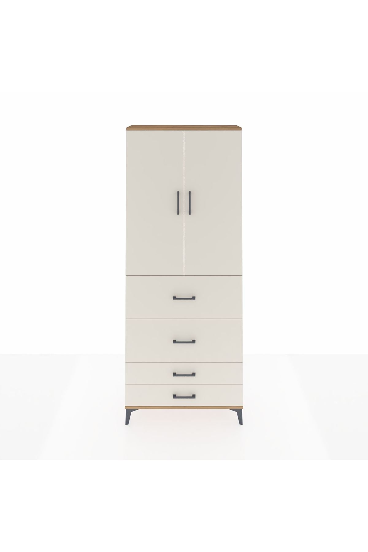Arges Dolap 3 Raflı 4 Çekmeceli 2 Kapaklı 88x30x221 - S30M142V7A