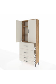 Arges Dolap 3 Raflı 4 Çekmeceli 2 Kapaklı 88x30x221 - S30M142V7A