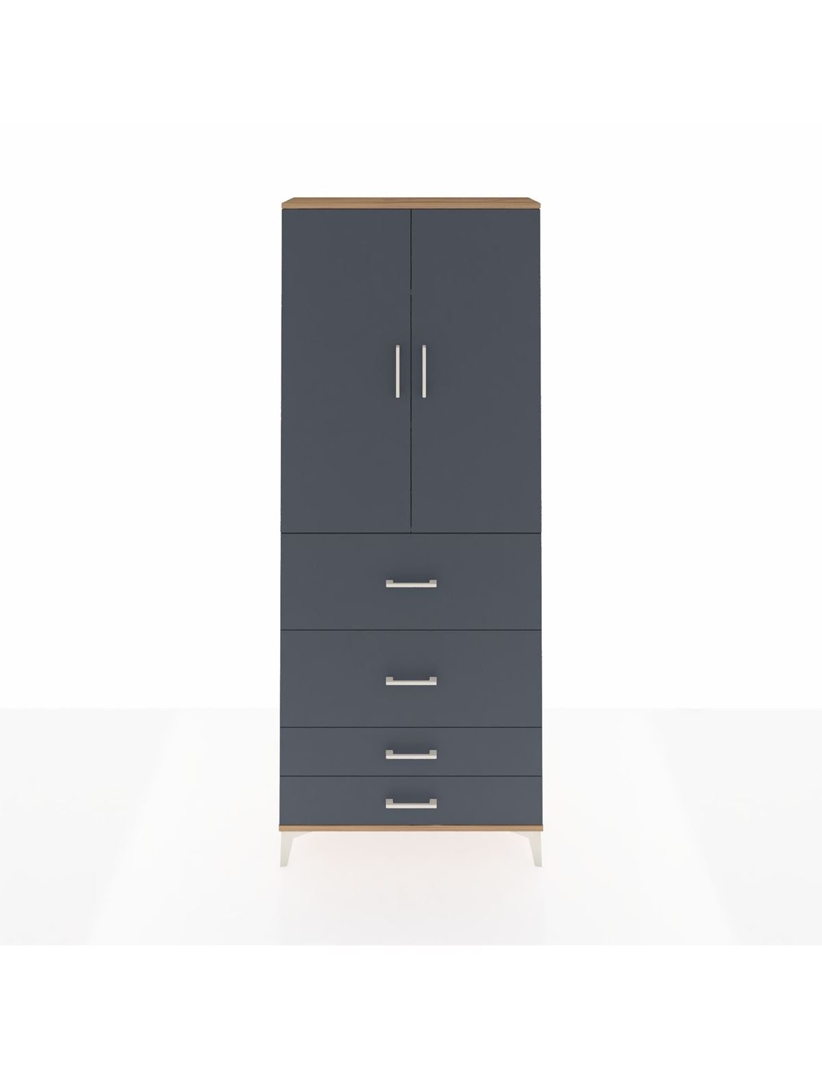 Arges Dolap 3 Raflı 4 Çekmeceli 2 Kapaklı 88x30x221 - S30M142V8A