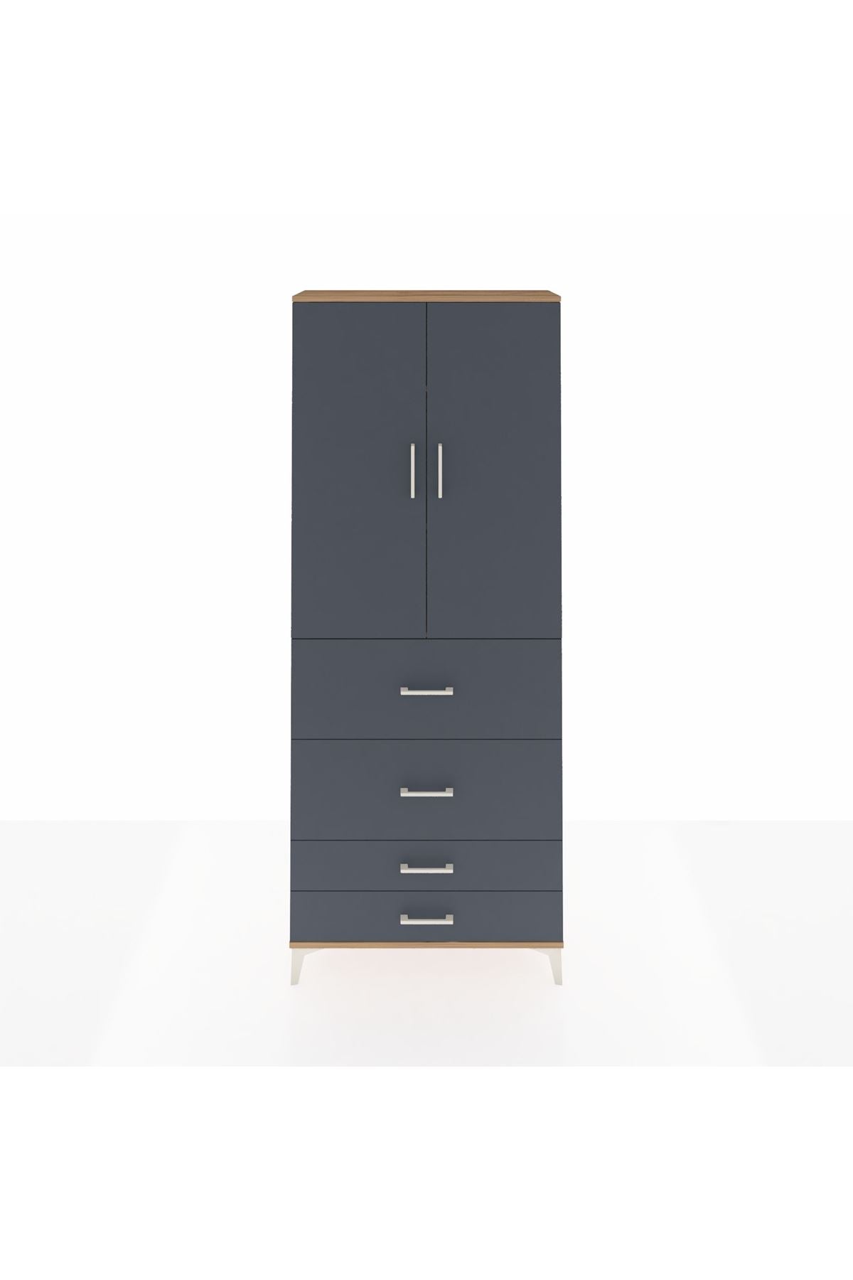Arges Dolap 3 Raflı 4 Çekmeceli 2 Kapaklı 88x30x221 - S30M142V8A