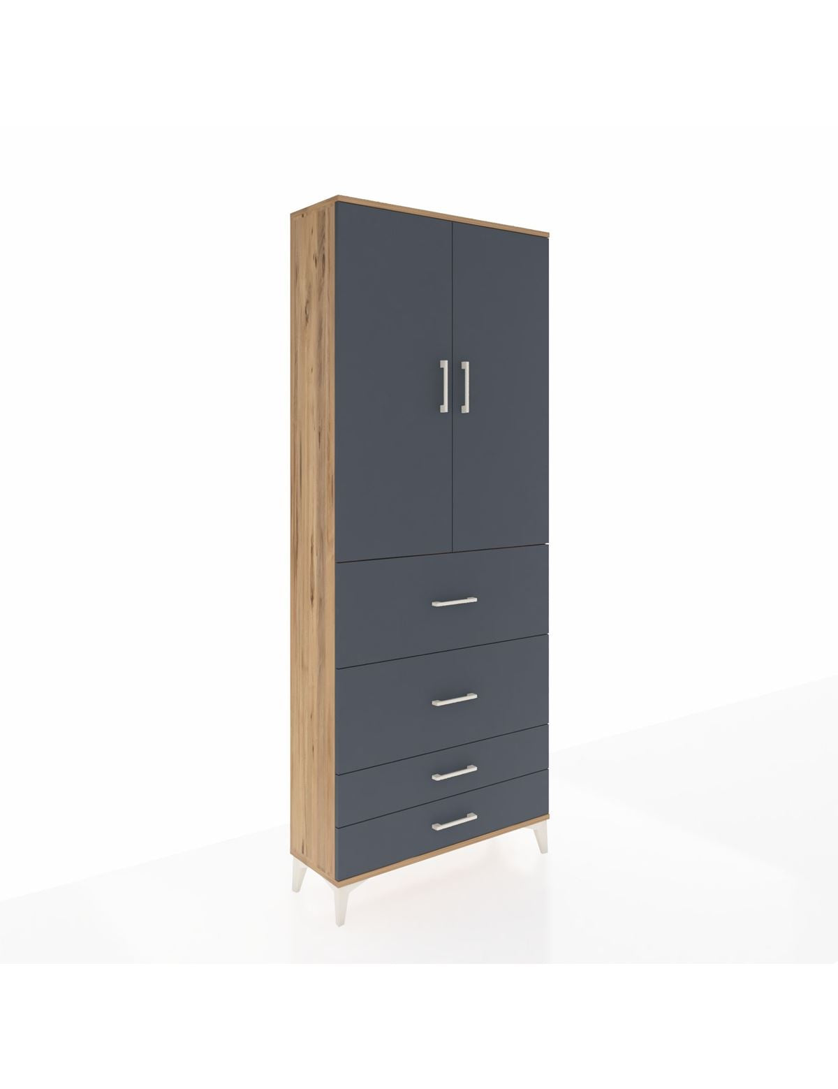 Arges Dolap 3 Raflı 4 Çekmeceli 2 Kapaklı 88x30x221 - S30M142V8A