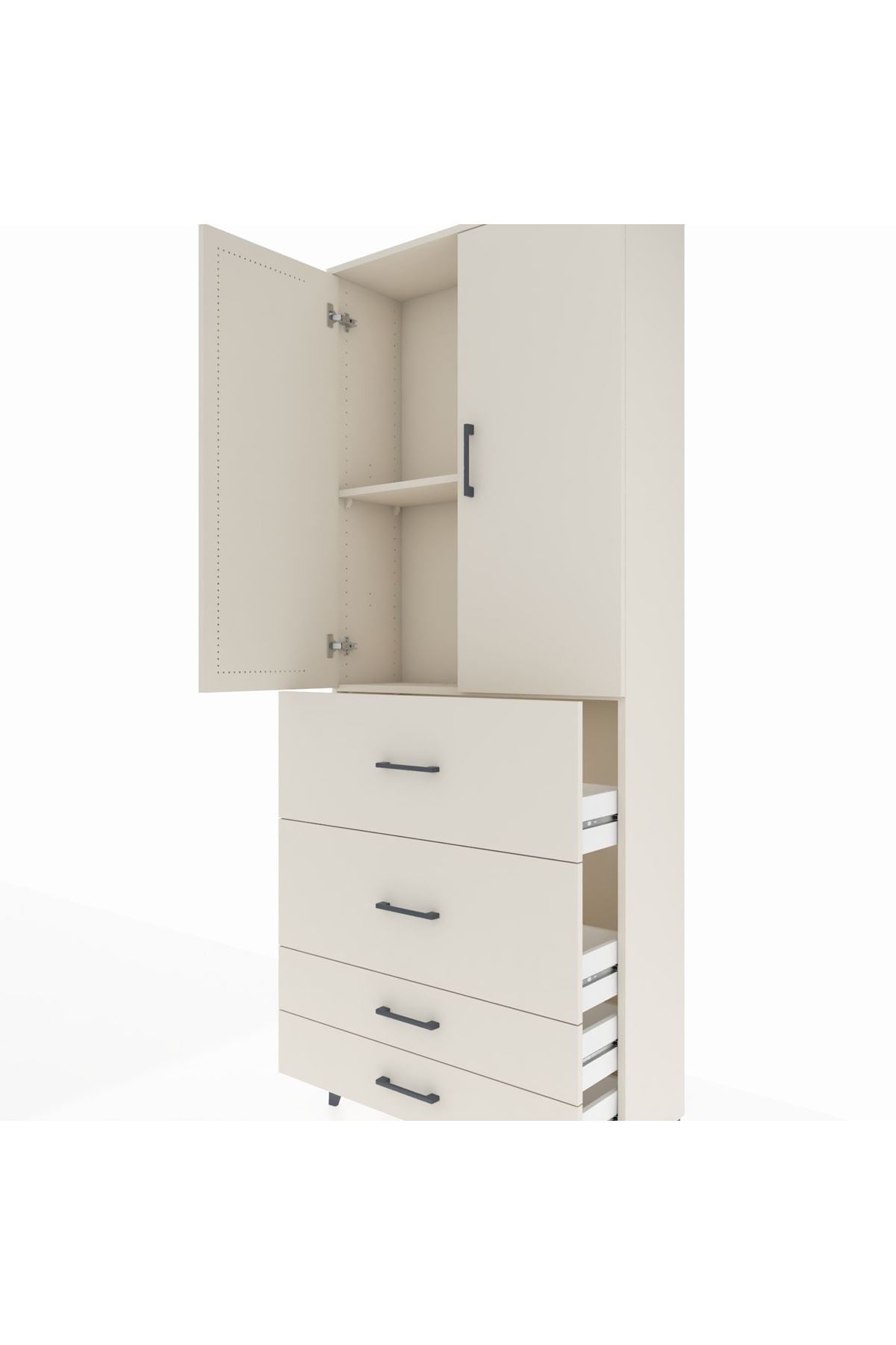 Arges Dolap 2 Raflı 4 Çekmeceli 2 Kapaklı 88x30x221 - S30M143V1A