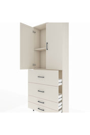 Arges Dolap 2 Raflı 4 Çekmeceli 2 Kapaklı 88x30x221 - S30M143V1A